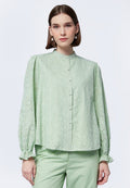 Eyelet Long Sleeve Blouse