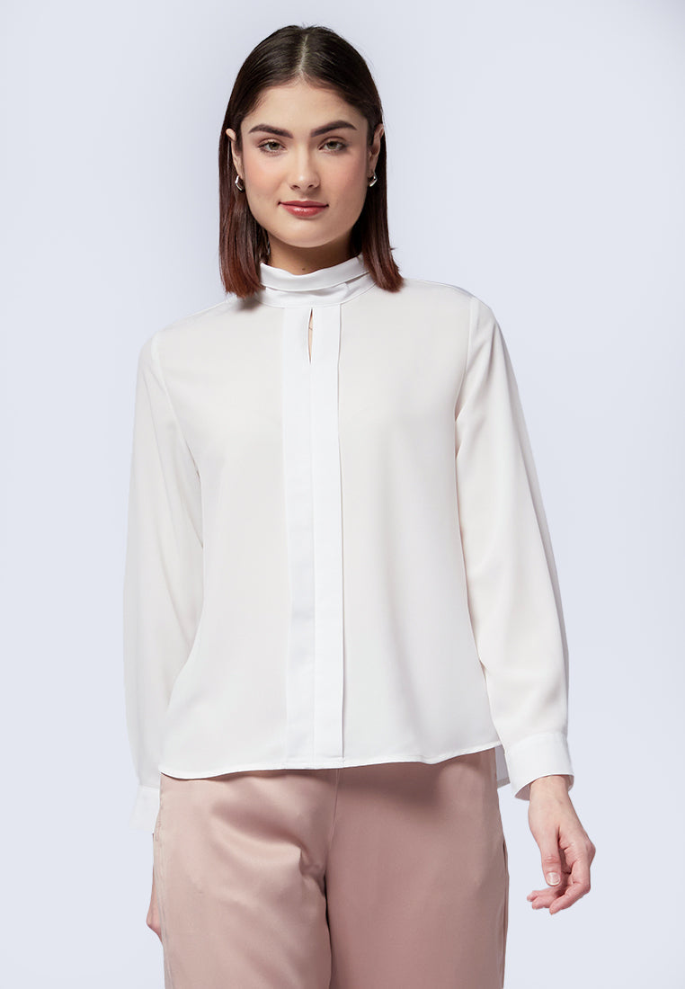 High Neck Long Sleeve Blouse