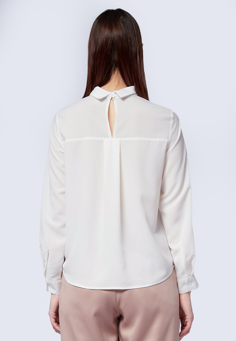 High Neck Long Sleeve Blouse