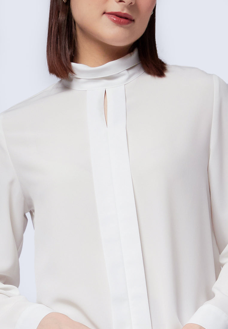 High Neck Long Sleeve Blouse