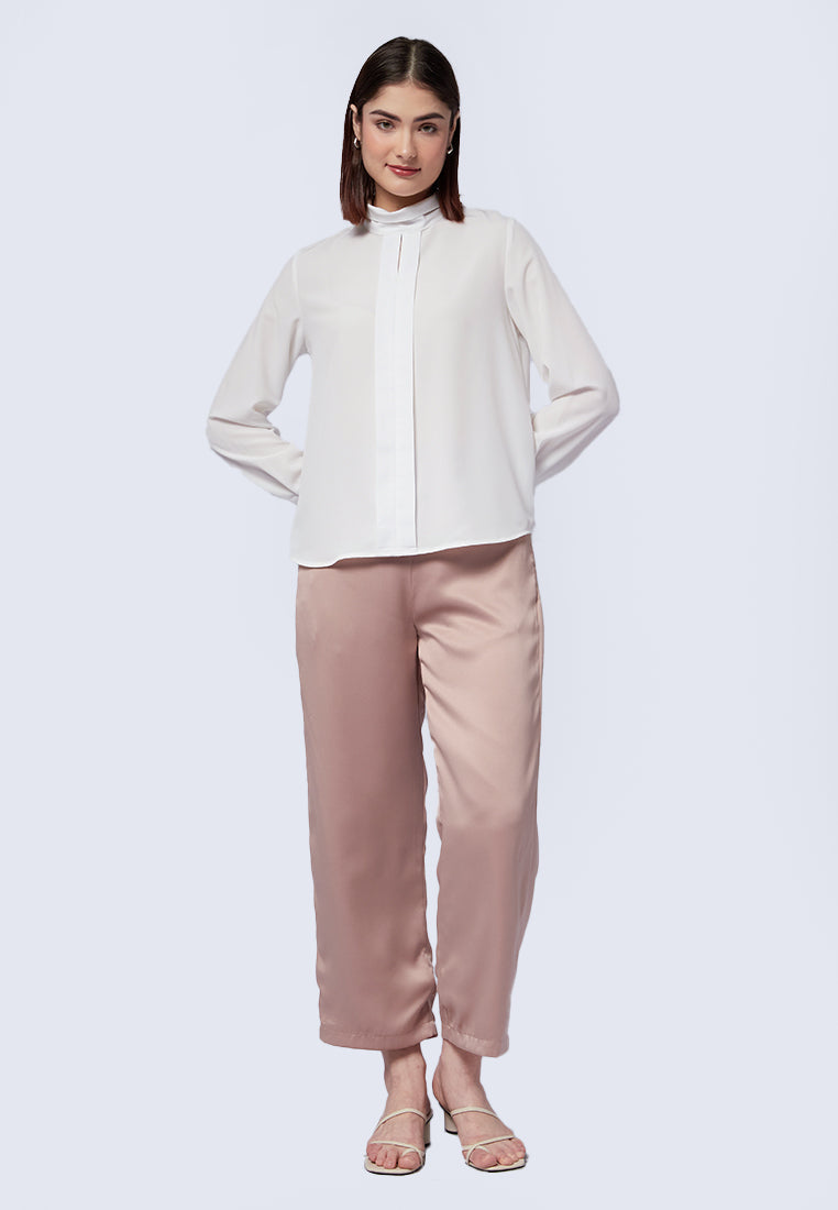 High Neck Long Sleeve Blouse
