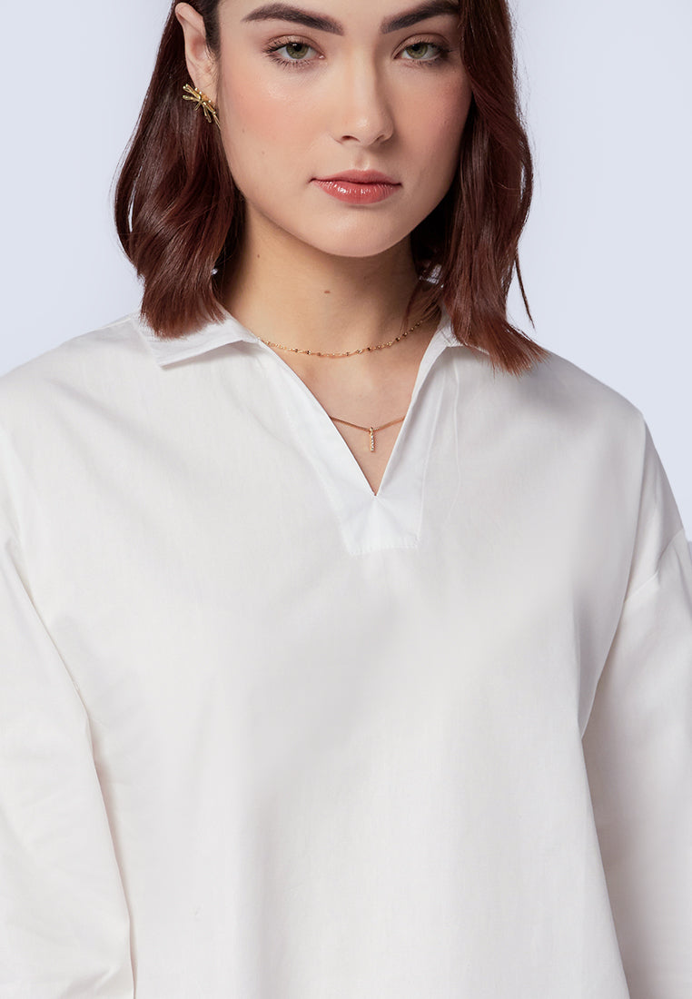V-Neck Long Sleeve Blouse