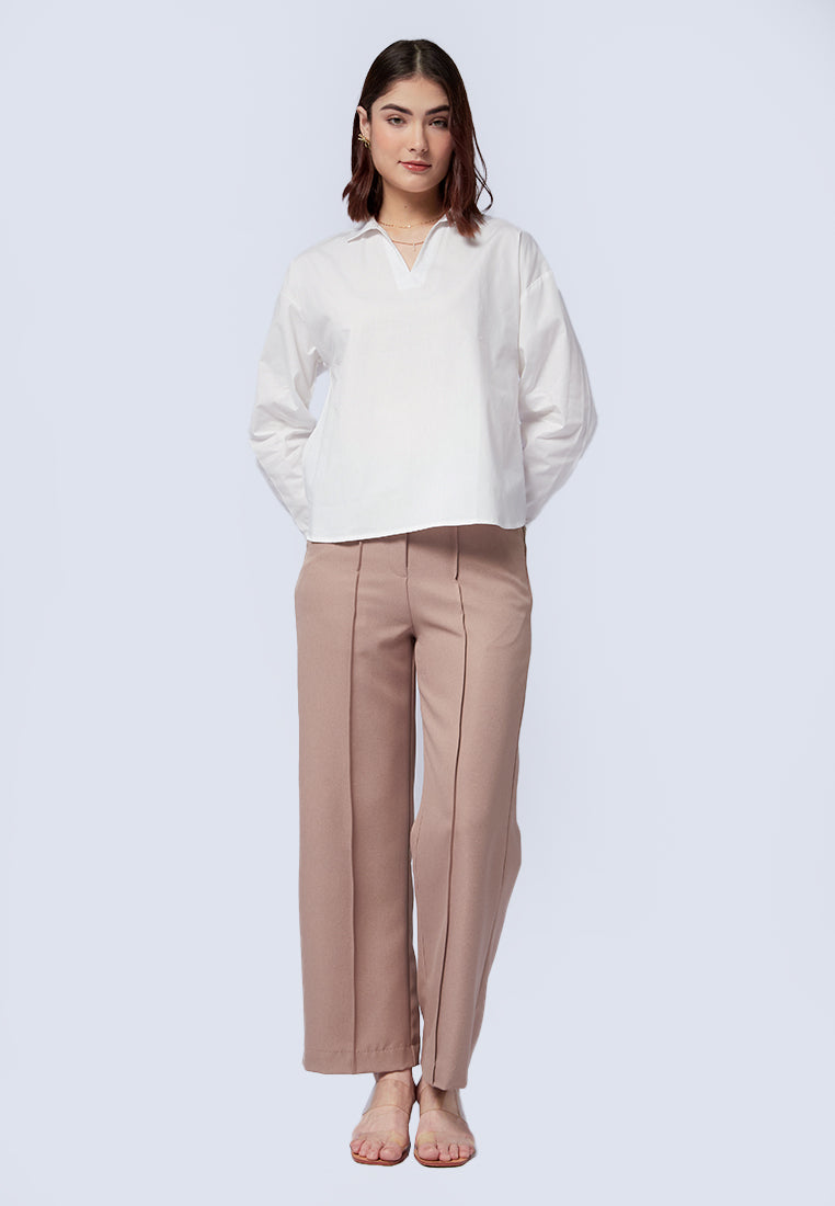 V-Neck Long Sleeve Blouse