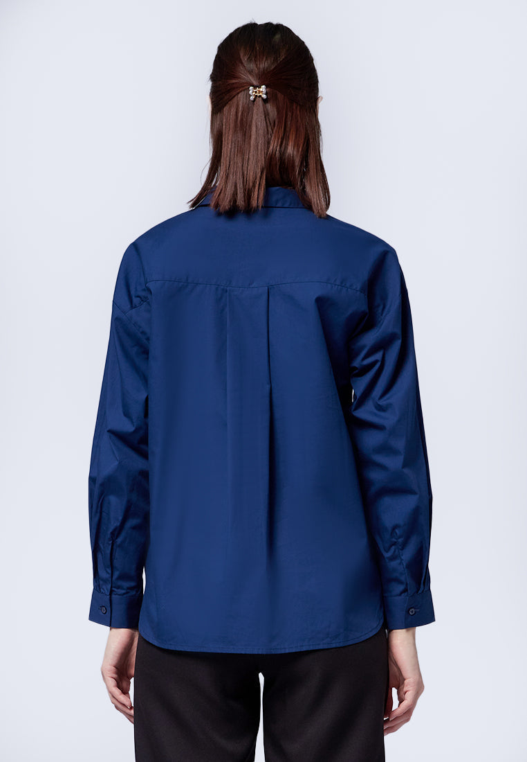 V-Neck Long Sleeve Blouse