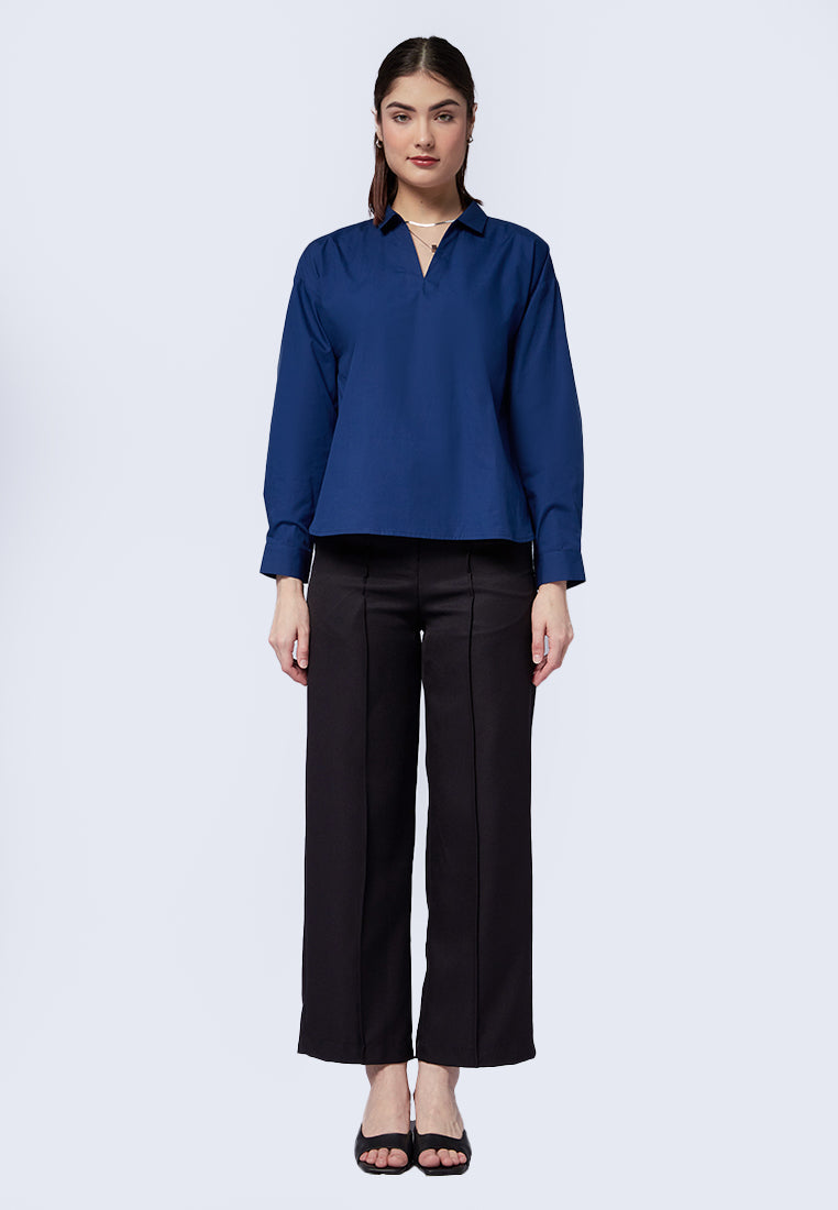 V-Neck Long Sleeve Blouse