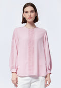 Lace Panel Long Sleeve Blouse