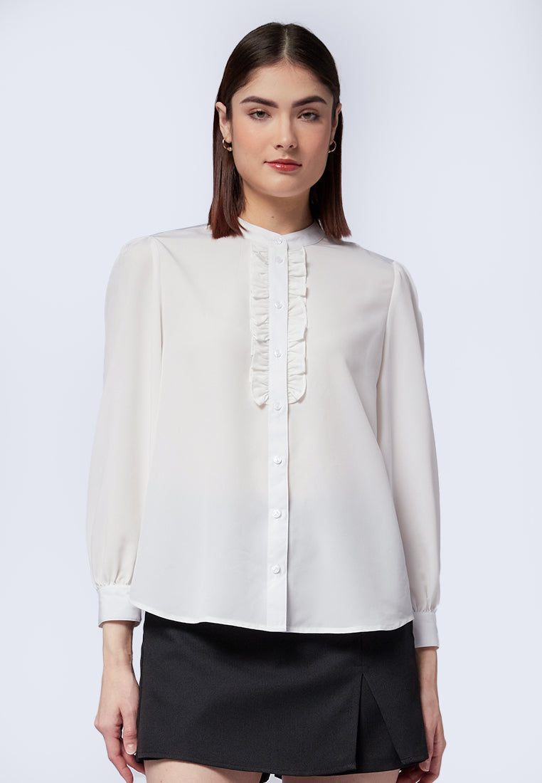 Ruffled Long Sleeve Blouse