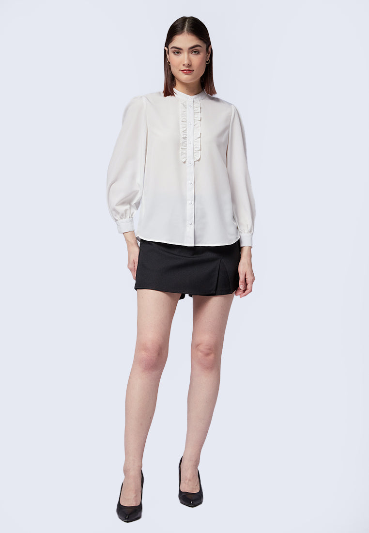 Ruffled Long Sleeve Blouse