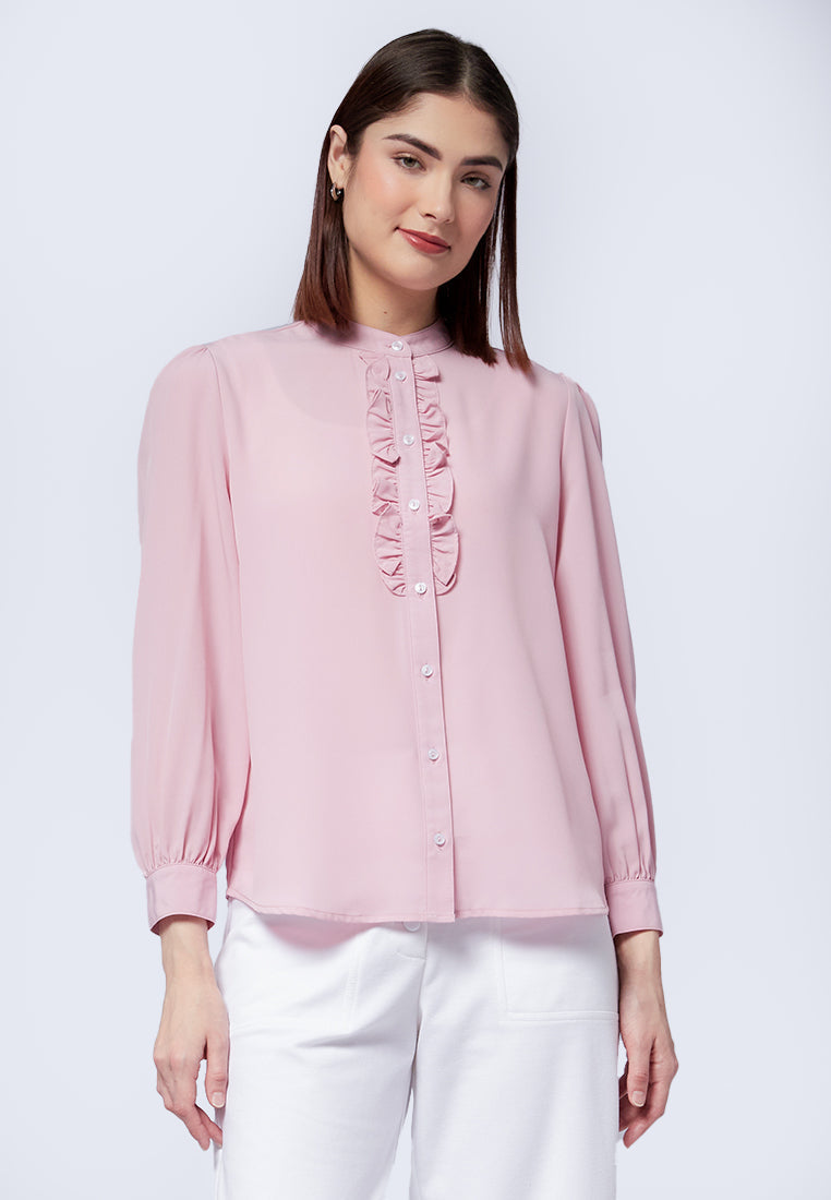 Ruffled Long Sleeve Blouse