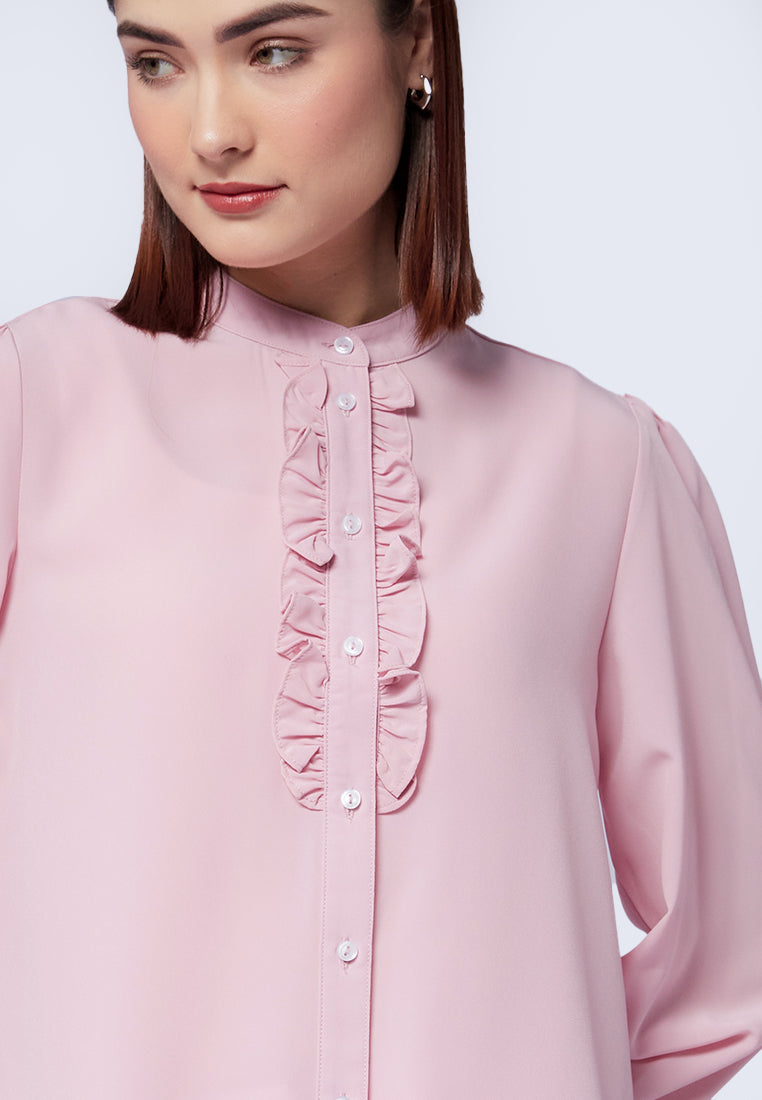 Ruffled Long Sleeve Blouse