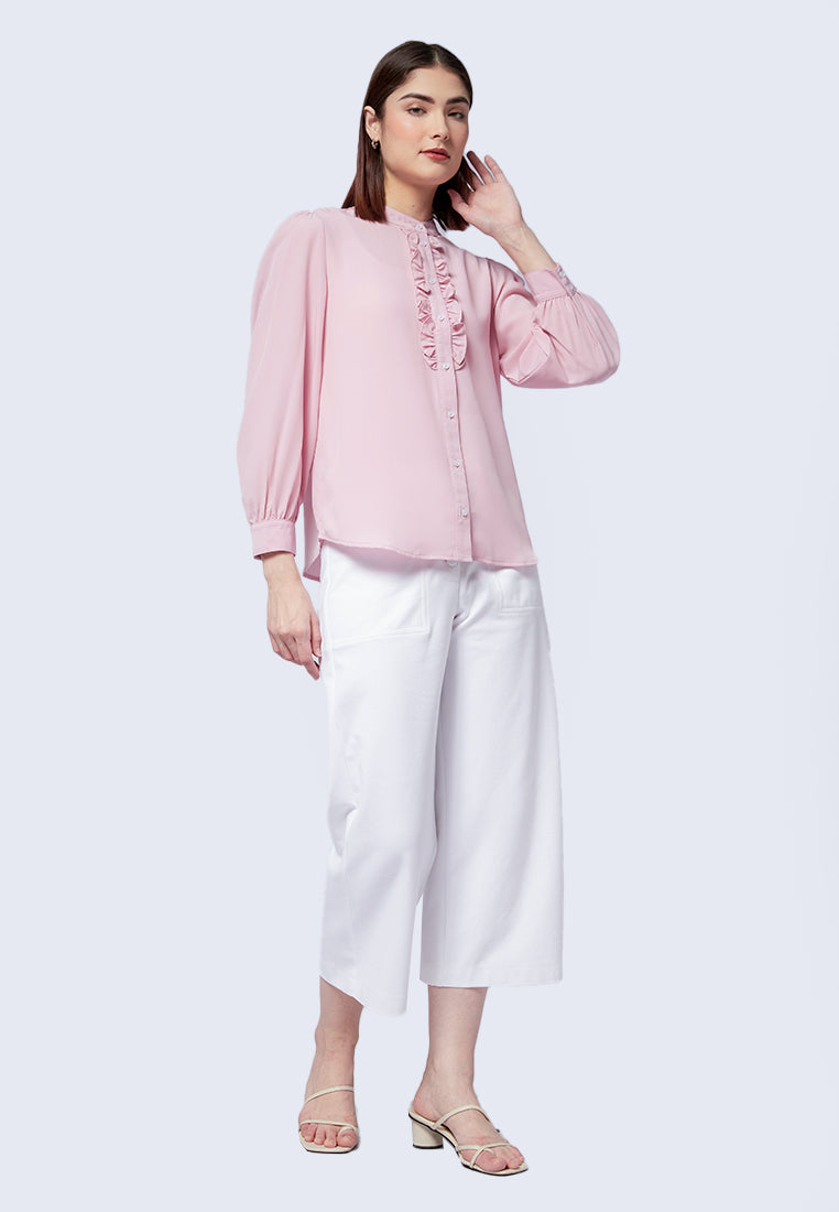 Ruffled Long Sleeve Blouse