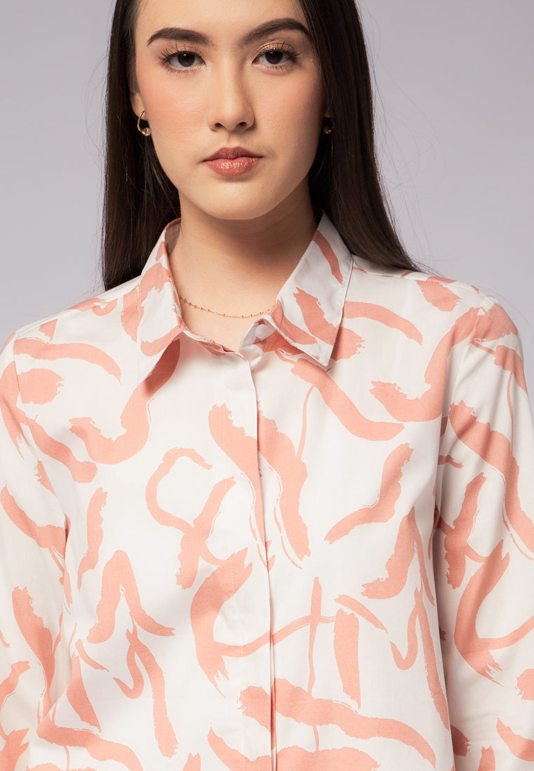 Printed Long Sleeve Blouse