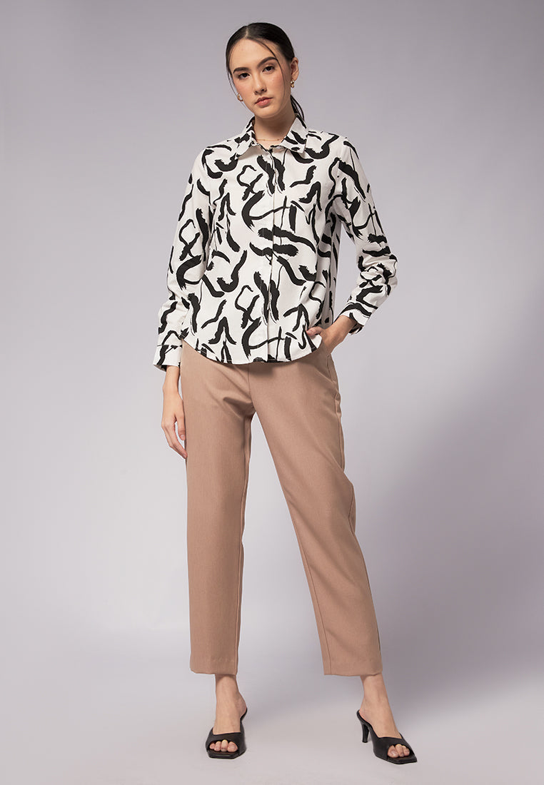 Printed Long Sleeve Blouse