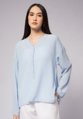 V-Neck Long Sleeve Blouse