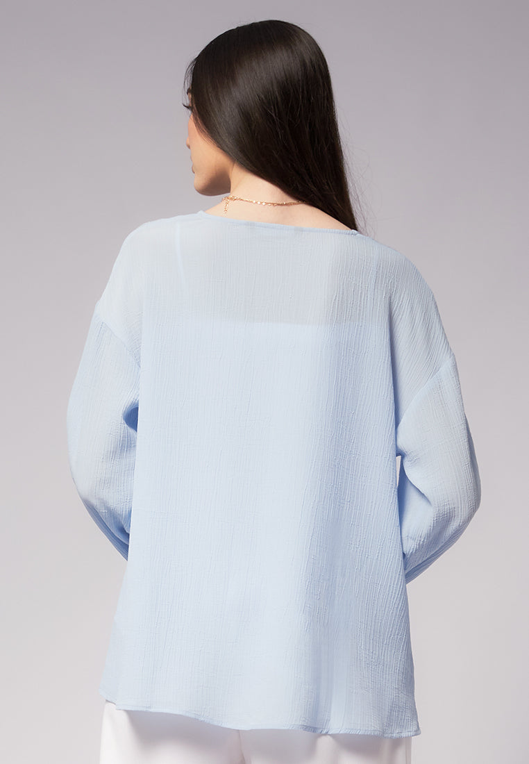 V-Neck Long Sleeve Blouse