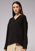 V-Neck Long Sleeve Blouse