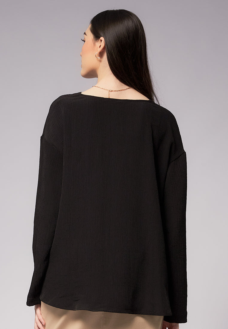 V-Neck Long Sleeve Blouse