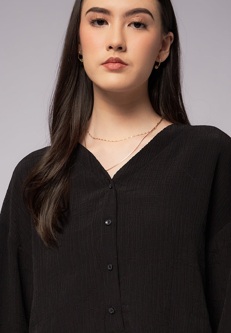 V-Neck Long Sleeve Blouse