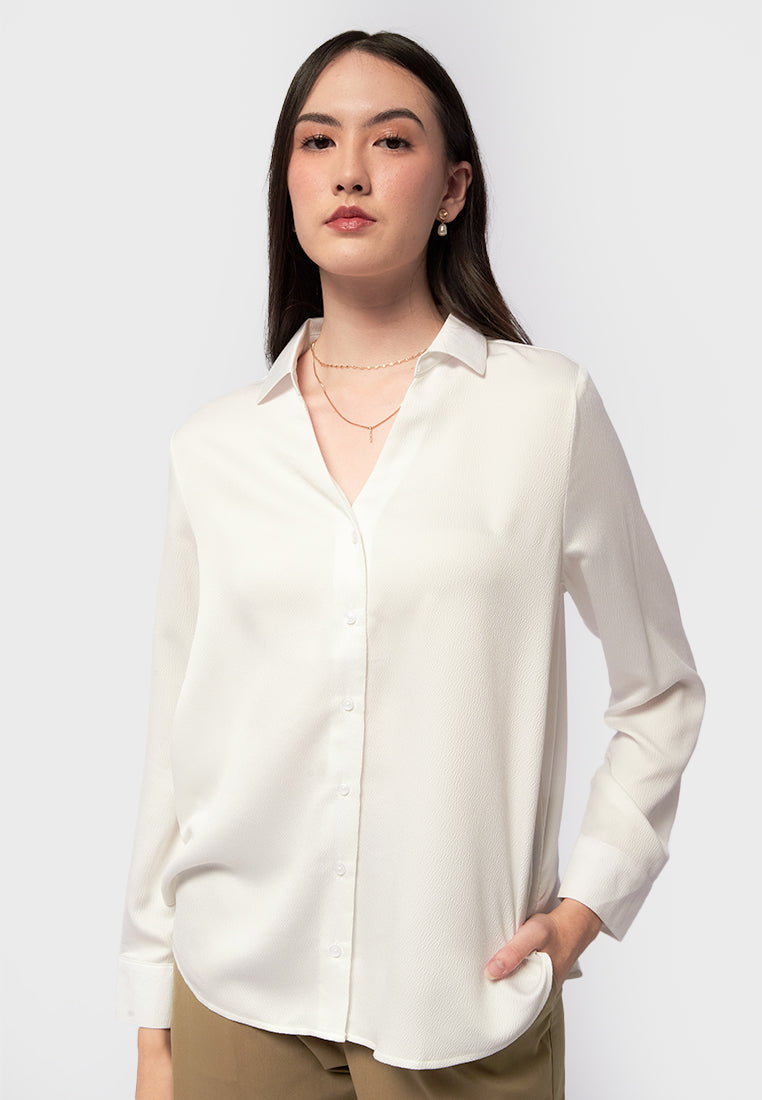 Satin Long Sleeve Blouse