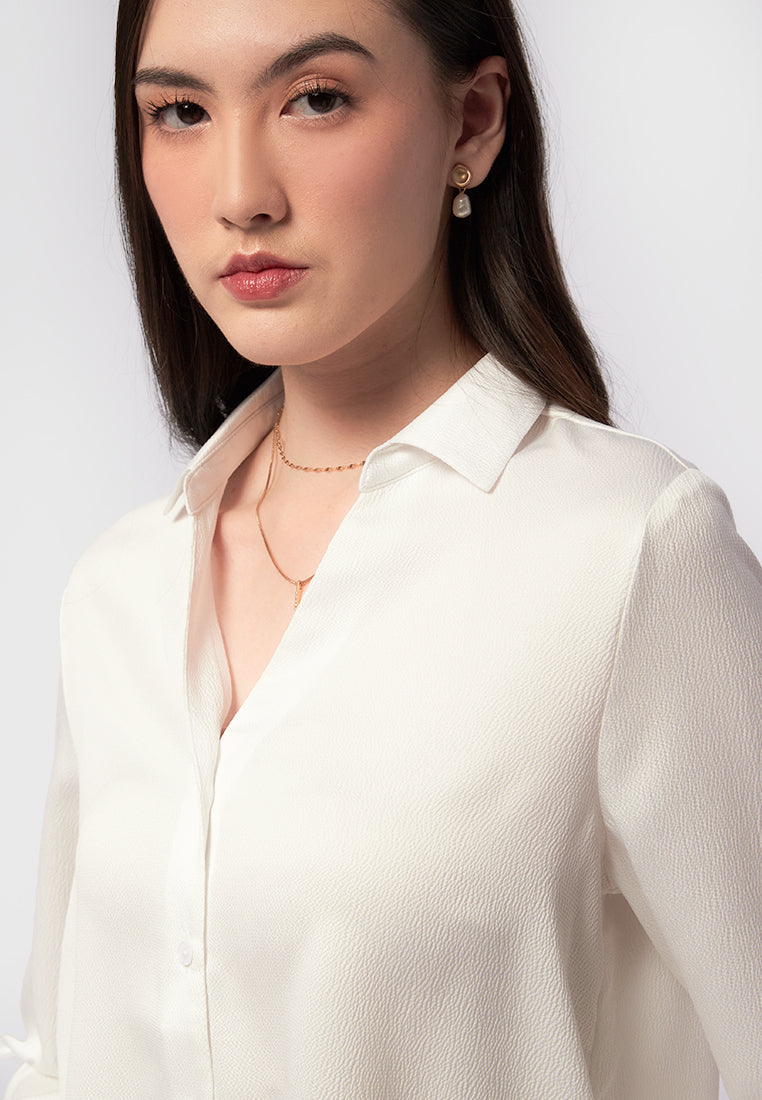Satin Long Sleeve Blouse