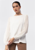 Round Neck Long Sleeve Blouse