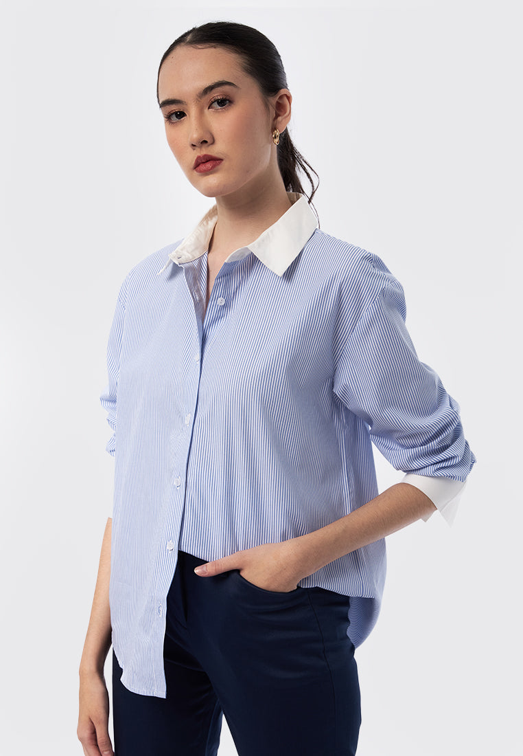 Long Sleeve Striped Blouse