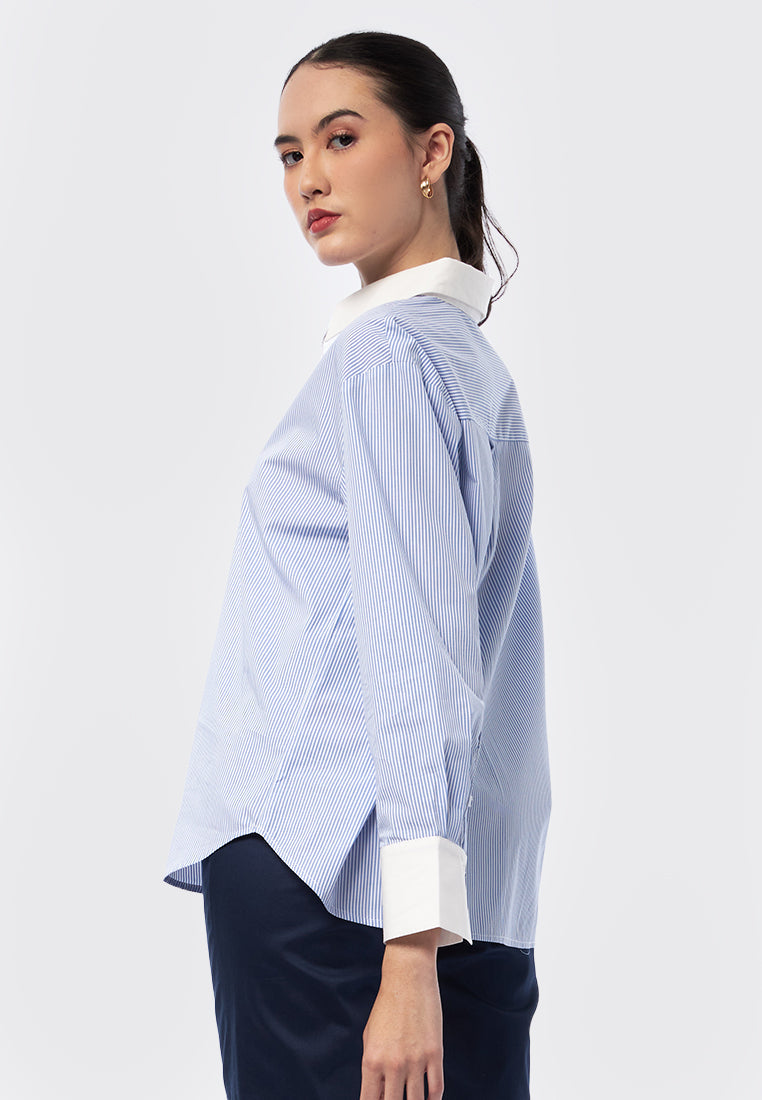 Long Sleeve Striped Blouse