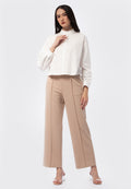 Long Sleeve Blouse with Frilly Trim