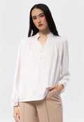 V-Neck Long Sleeve Blouse