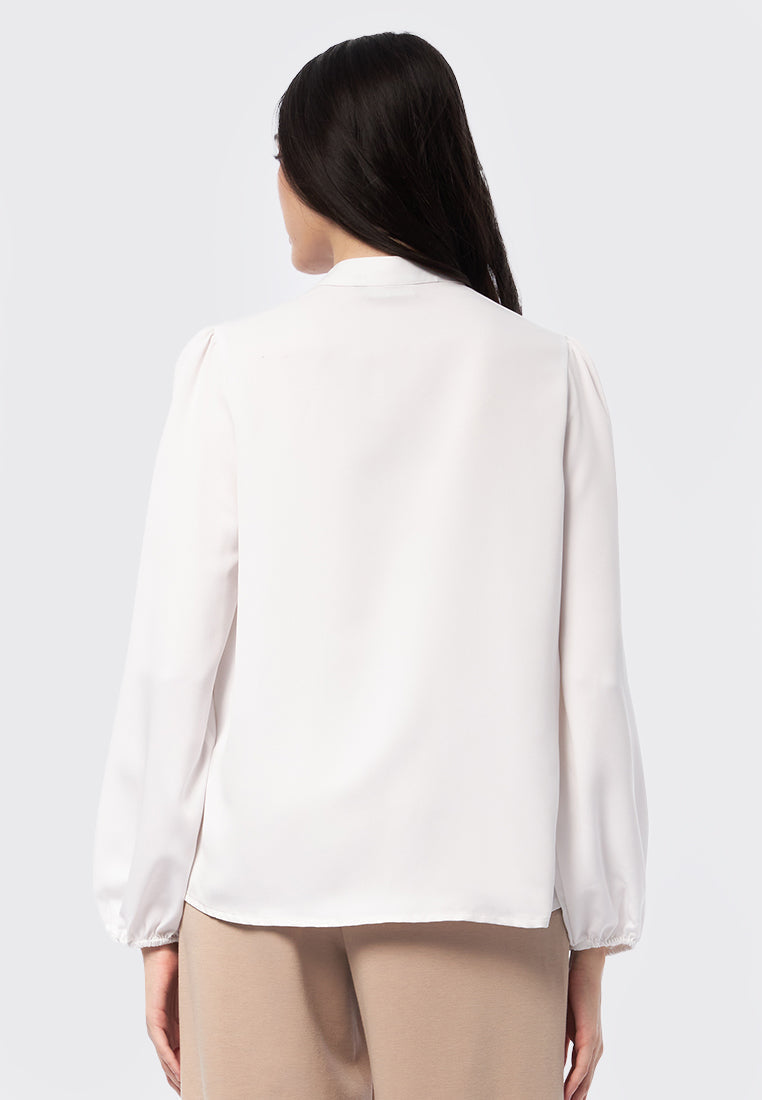 V-Neck Long Sleeve Blouse