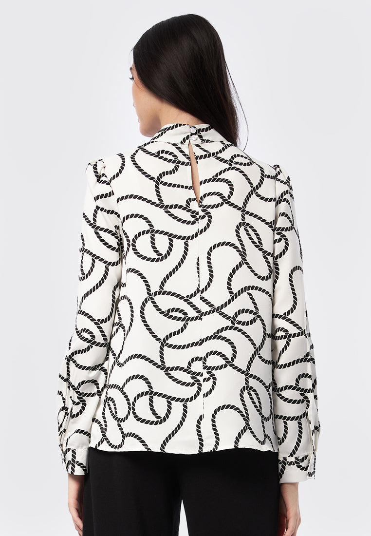 Printed Long Sleeve Blouse