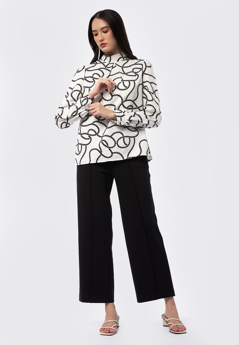 Printed Long Sleeve Blouse