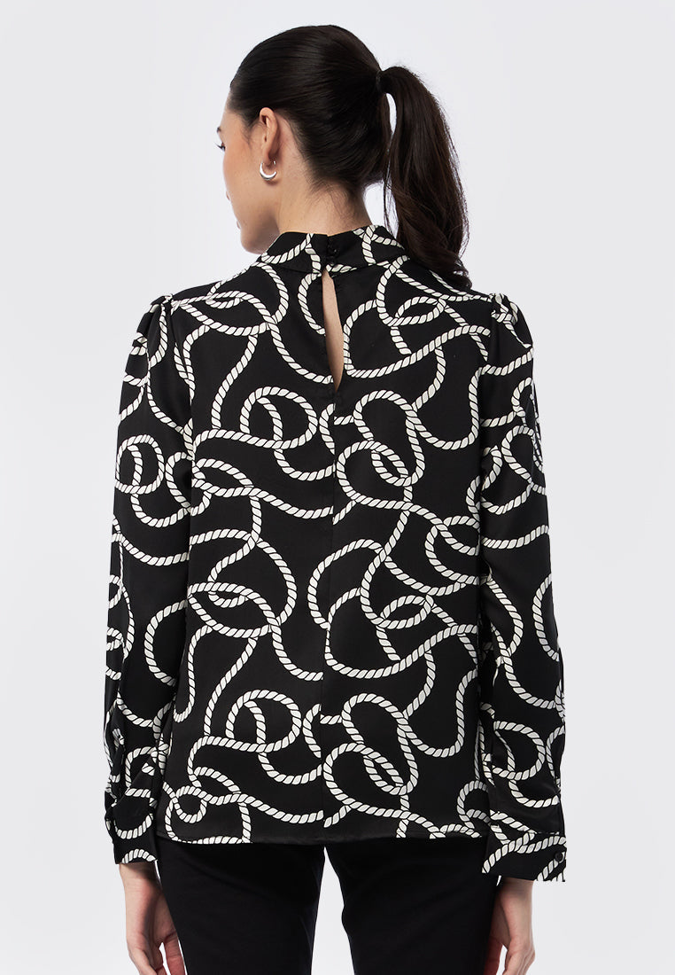 Printed Long Sleeve Blouse