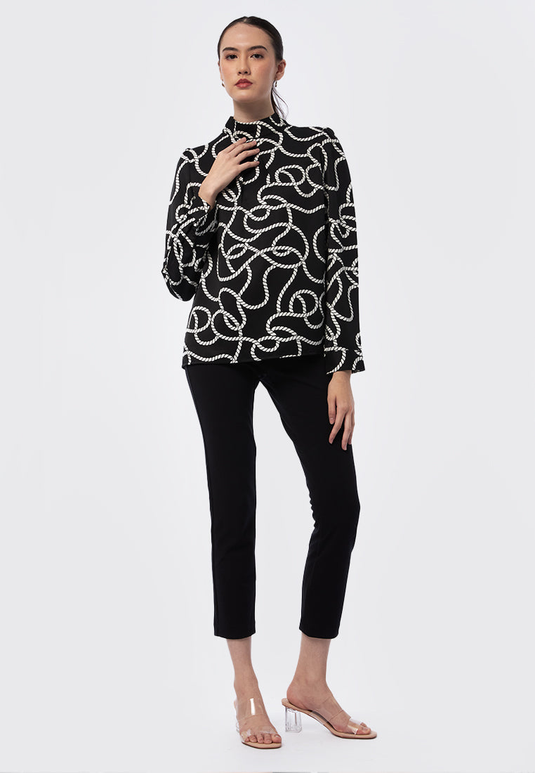 Printed Long Sleeve Blouse