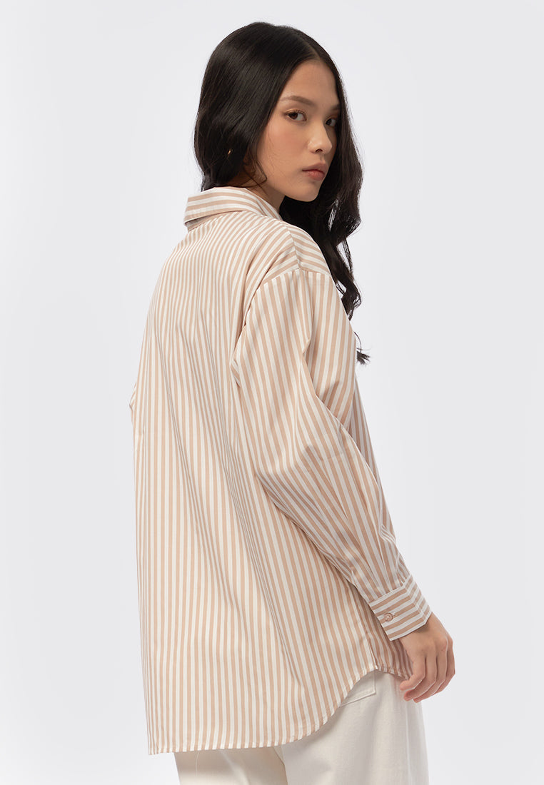 Long Sleeve Stripes Blouse