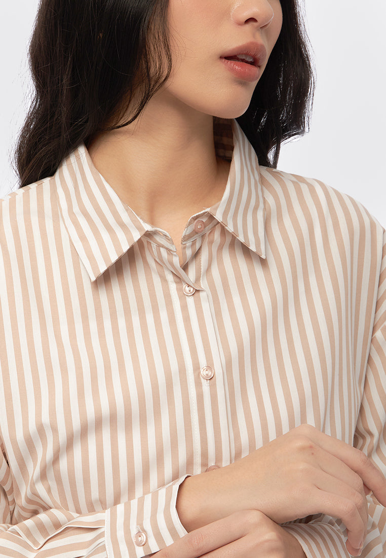 Long Sleeve Stripes Blouse