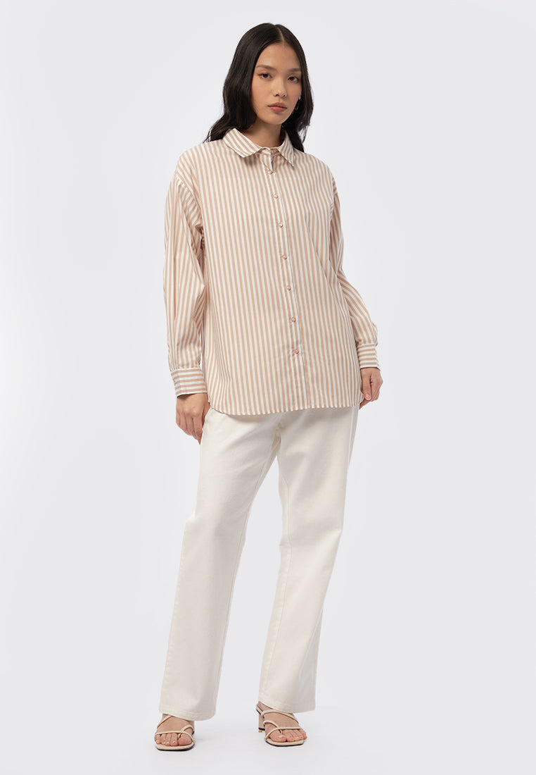 Long Sleeve Stripes Blouse