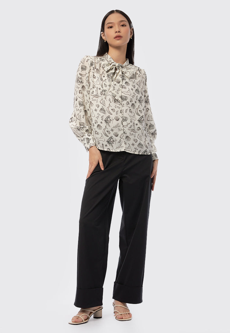 Printed Long Sleeve Blouse