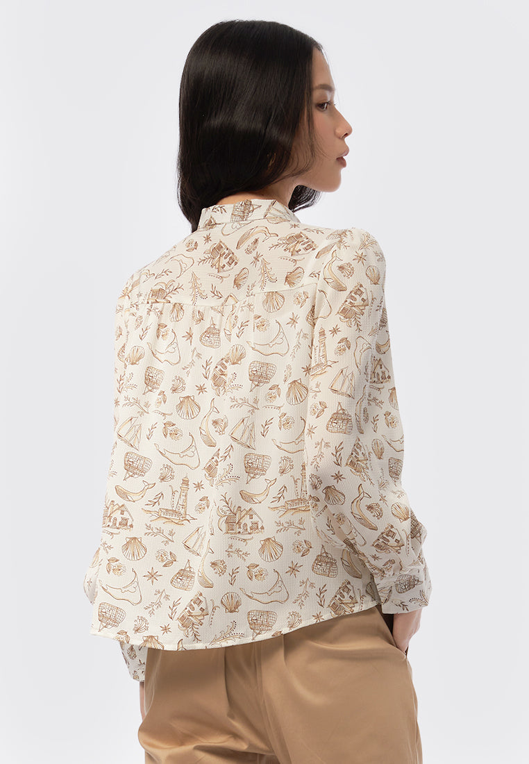 Printed Long Sleeve Blouse