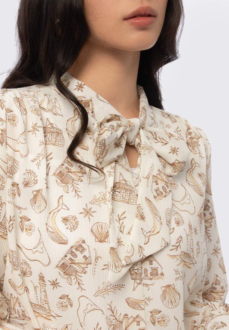 Printed Long Sleeve Blouse