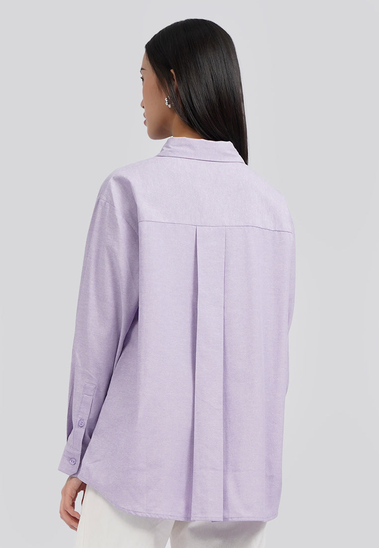Oversized Long Sleeve Blouse Lilac