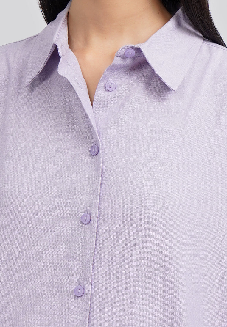 Oversized Long Sleeve Blouse Lilac