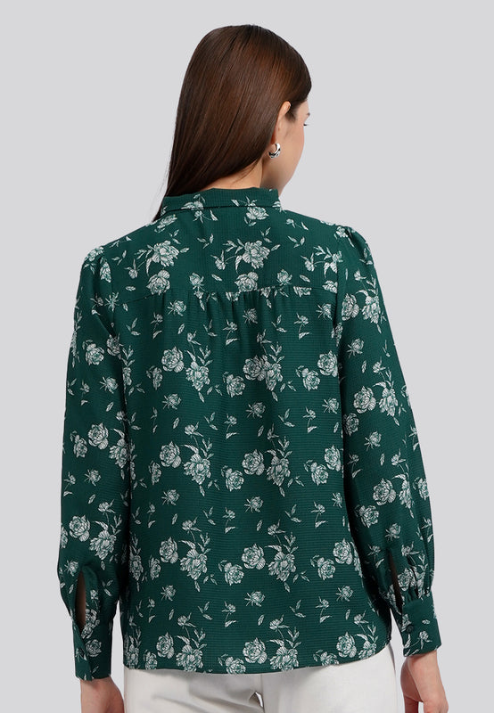 Tie Neck Printed Blouse