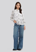 Tie Neck Printed Blouse