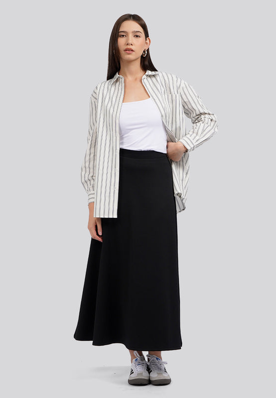 Oversized Long Sleeve Stripes Shirt