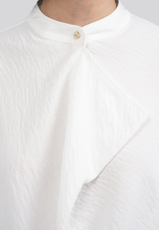 Draped Panel Long Sleeve Blouse