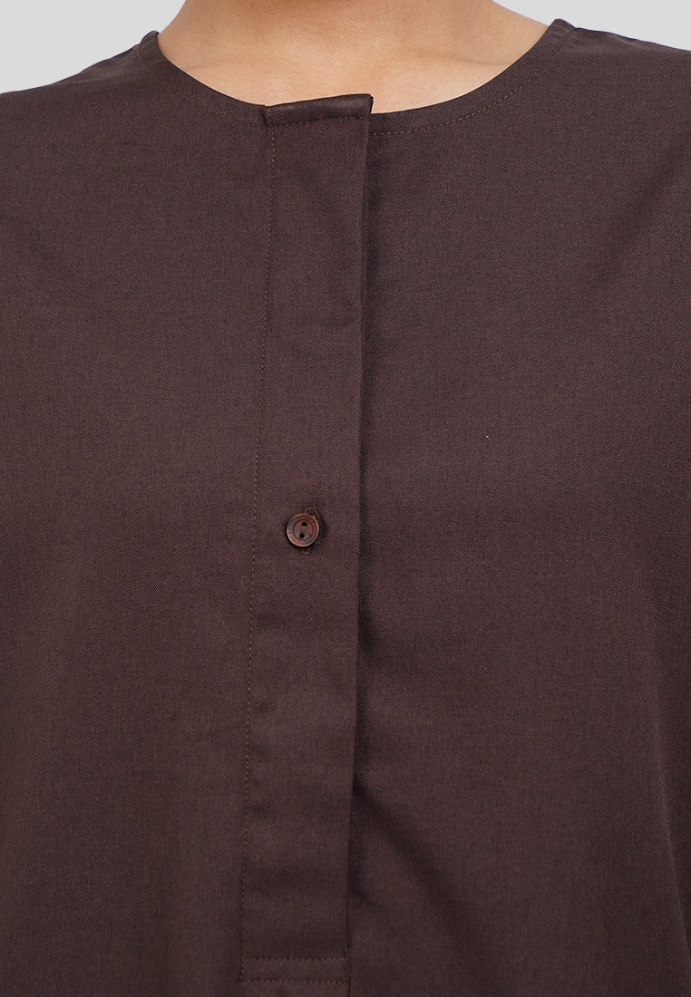 Button Tab Batwing Blouse