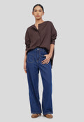 Button Tab Batwing Blouse