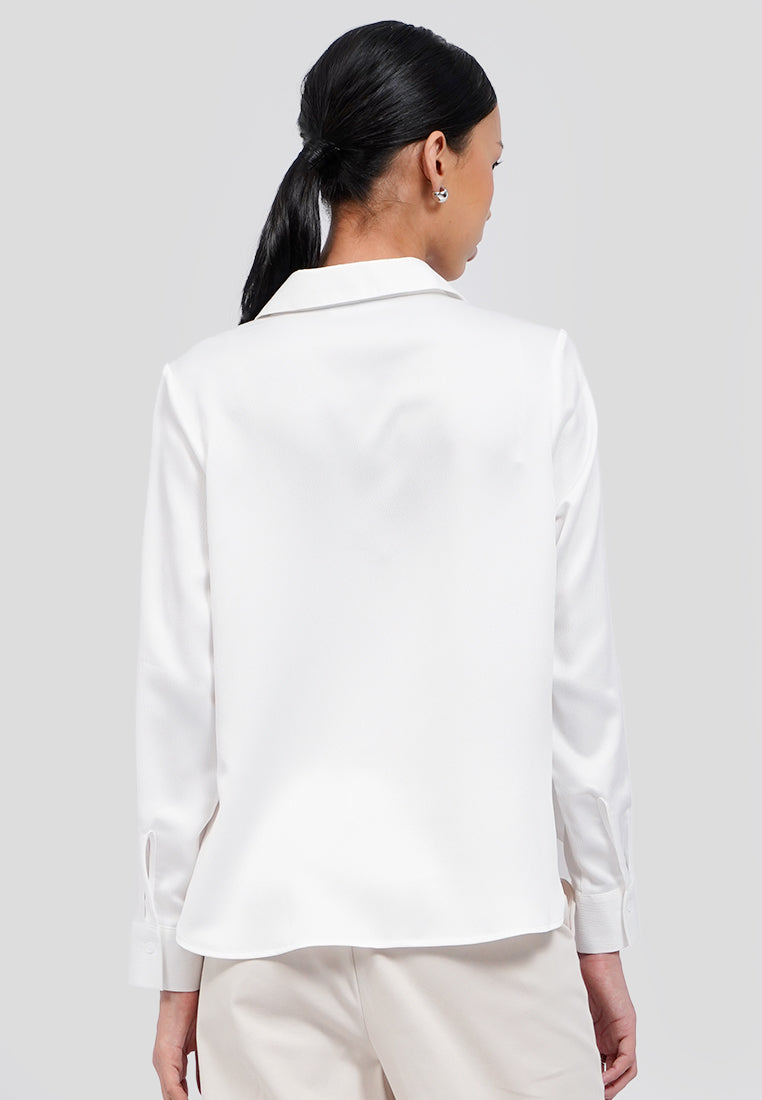 V-Neck Long Sleeve Blouse