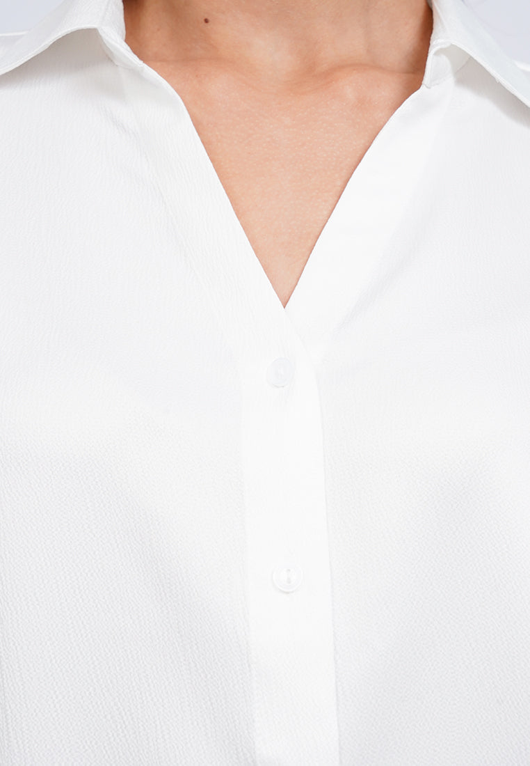 V-Neck Long Sleeve Blouse